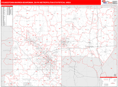 Youngstown-Warren-Boardman Metro Area Digital Map Red Line Style